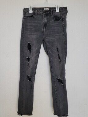Women's Distressed Gray Skinny Jeans